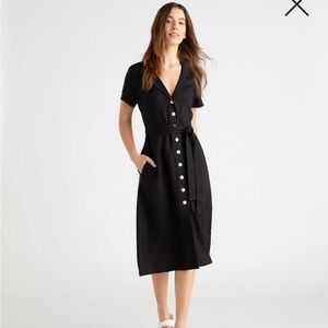 Quince Black Linen Dress Size Small